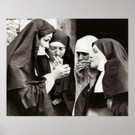 Nuns Roken  Fotografie 20x16inch Poster
