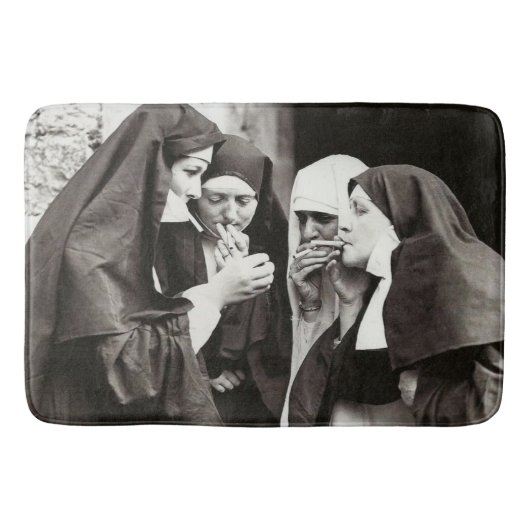 Nuns Roken  fotografie Badmat (Voorkant)