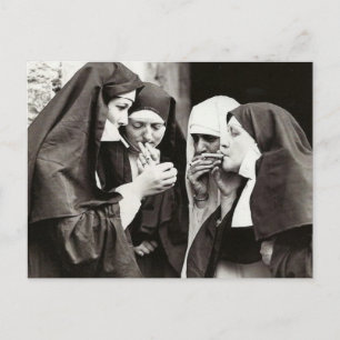 Nuns Roken  fotografie Briefkaart