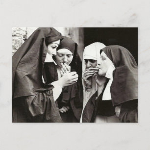 Nuns Roken  fotografie Briefkaart