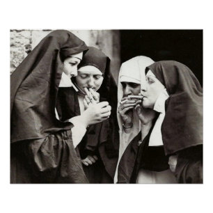 Nuns Roken fotografie Perfect Poster