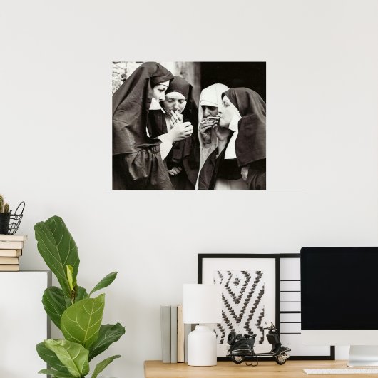 Nuns Roken  fotografie Poster (Thuiskantoor)