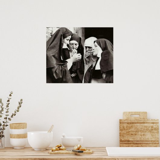 Nuns Roken  fotografie Poster (Keuken)