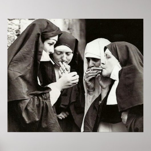 Nuns Roken  fotografie Poster (Voorkant)