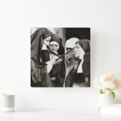 Nuns Roken fotografie Vierkante Klok (Huis)