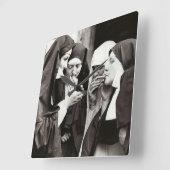 Nuns Roken fotografie Vierkante Klok (Hoek)