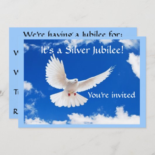 Nuns Silver 25th Jubilee-uitnodigingen Kaart (Voorkant / Achterkant)