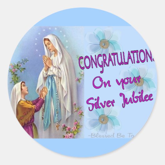 Nuns Silver Jubilee Gifts and Kaarten Ronde Sticker (Voorkant)