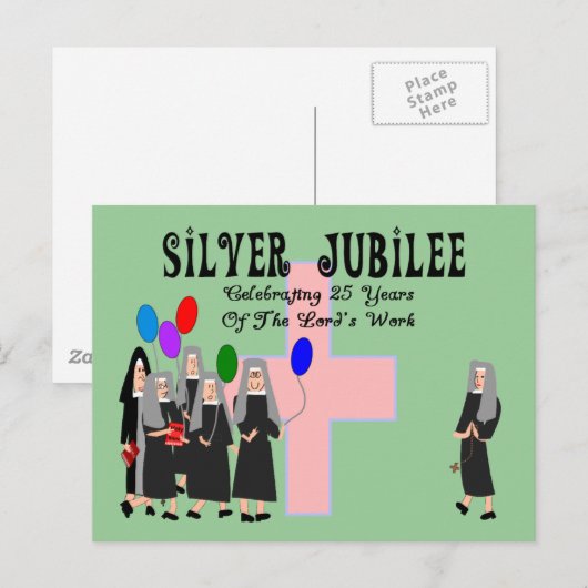 Nuns Silver Jubilee Gifts Briefkaart (Voorkant / Achterkant)