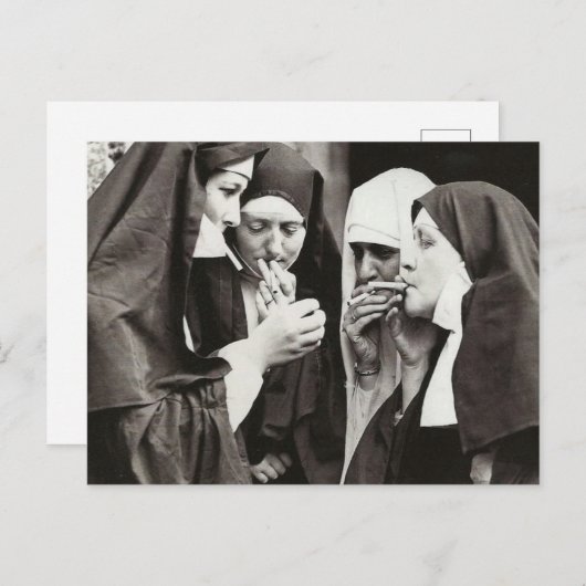 Nuns Smoking Briefkaart (Voorkant / Achterkant)