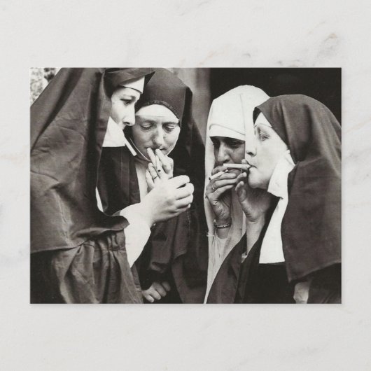 Nuns Smoking Briefkaart (Voorkant)