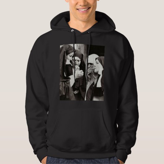 Nuns Vintage roken Foto Hoodie (Voorkant)
