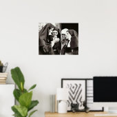 Nuns Vintage roken Foto Poster (Thuiskantoor)
