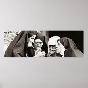 Nuns Vintage roken Foto Poster