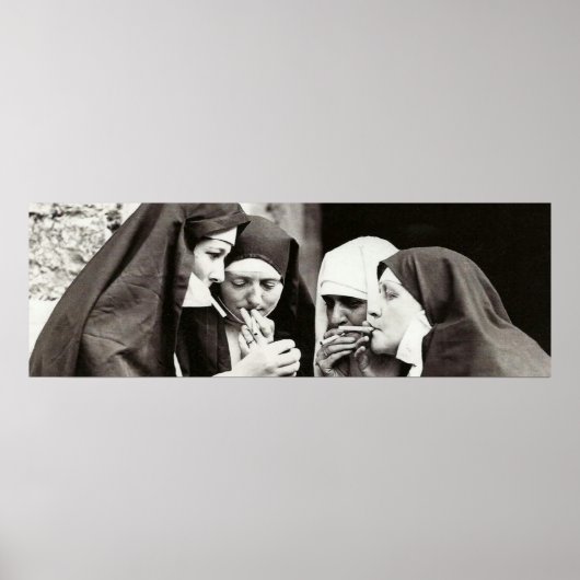 Nuns Vintage roken Foto Poster (Voorkant)
