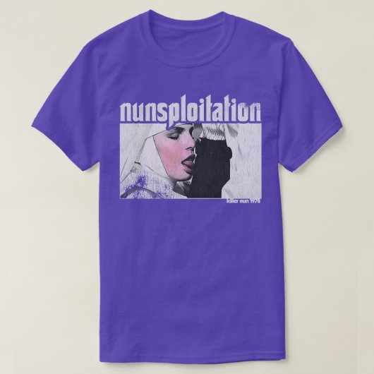 Nunsploitation 70s stijl sub film t-shirt (Design voorkant)