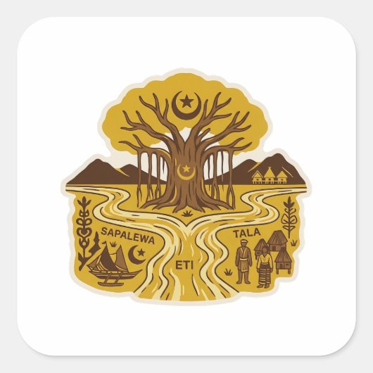 Nunusaku-mythologie Vierkante Sticker (Voorkant)