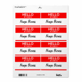 Nunya Bizness attitude naam tag items Etiket (Full Sheet)
