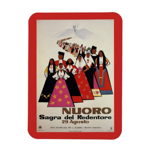 Nuoro Sardinia Italiaans reisbureau Magneet (Verticaal)