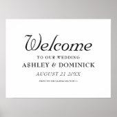 Nuptial Elegant Calligraphy Welcome Wedding Sign Poster (Voorkant)