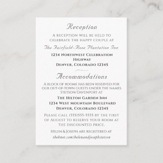 Nuptial Grace Catholic Wedding  Informatiekaartje (Voorkant)