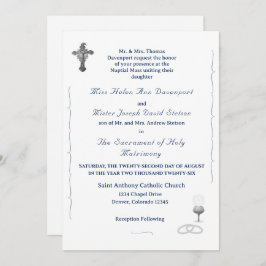 Nuptial Grace Catholic Wedding Invitation Kaart