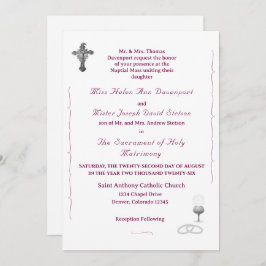 Nuptial Grace Catholic Wedding Invitation Kaart