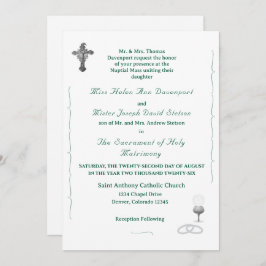 Nuptial Grace Catholic Wedding Invitation Kaart