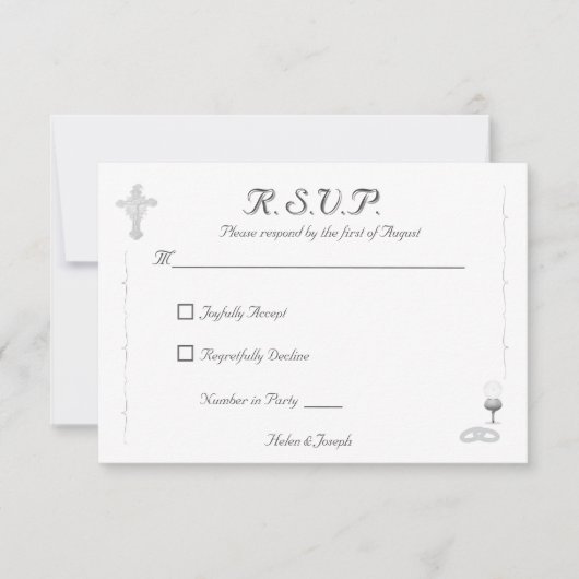 Nuptial Grace Catholic Wedding Response Card RSVP Kaartje (Voorkant)