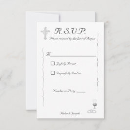 Nuptial Grace Catholic Wedding Response Card RSVP Kaartje