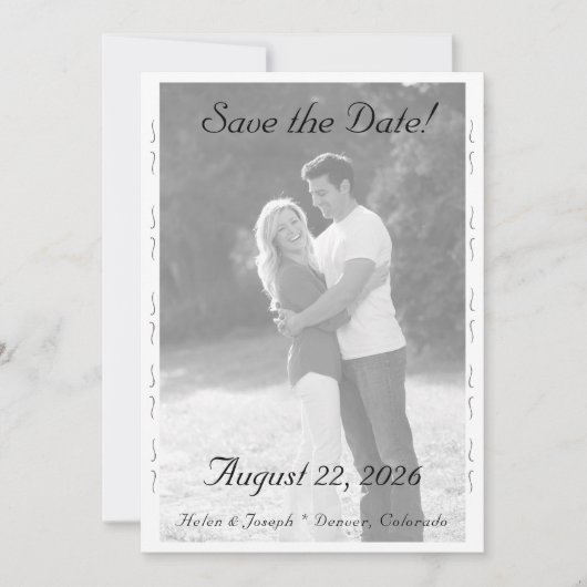 Nuptial Grace Wedding Flat Save The Date Card (Voorkant)