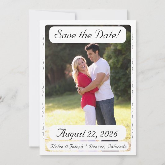 Nuptial Grace Wedding Flat Save The Date Card (Voorkant)