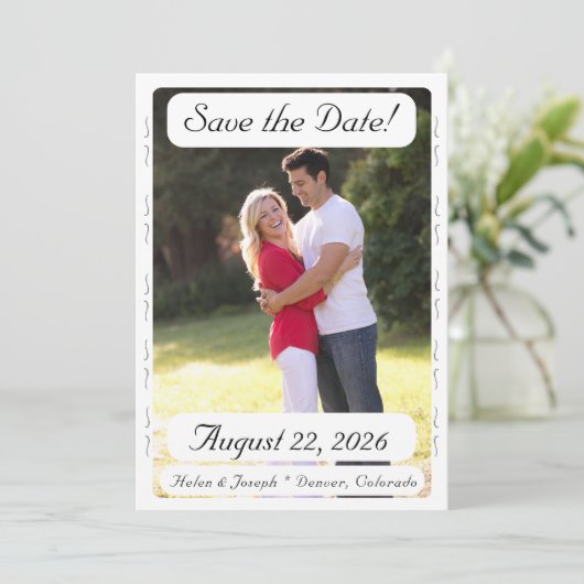 Nuptial Grace Wedding Flat Save The Date Card (Staand voorkant)