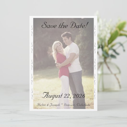 Nuptial Grace Wedding Flat Save The Date Card (Staand voorkant)