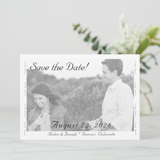 Nuptial Grace Wedding Flat Save The Date Card (Staand voorkant)