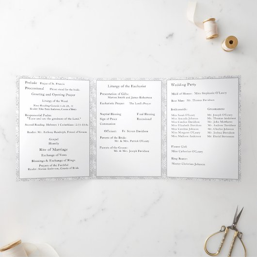 Nuptial Mass Foto Drievoudige Letter Vouw Programm Drieluik Programma