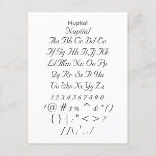 Nuptial — voorbeeldvel Zazzle Font Briefkaart