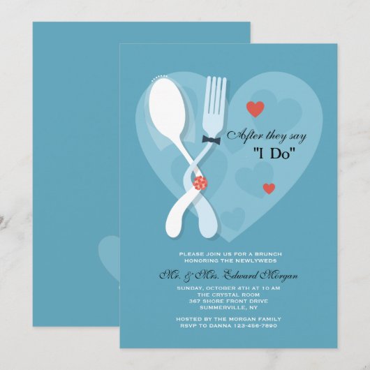 Nuptials Post Wedding Brunch Uitnodiging (Voorkant / Achterkant)