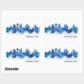 Nur-Sultan Kazachstan Skyline Blue Rechthoekige Sticker (Vel)