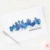 Nur-Sultan Kazachstan Skyline Blue Rechthoekige Sticker (Envelop)