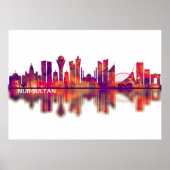 Nur-Sultan Kazachstan Skyline Poster (Voorkant)