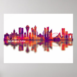 Nur-Sultan Kazachstan Skyline Poster