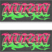 Nuran Vorname Name Graffiti Aufkleber Sticker (Voorkant)