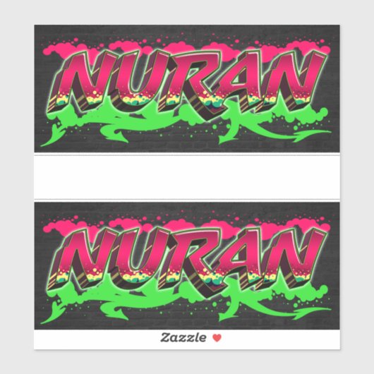 Nuran Vorname Name Graffiti Aufkleber Sticker (Vel)
