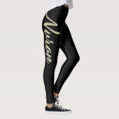 Nuran white gold Handwriting Hose Leggings (Rechts)