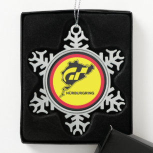 Nurburgring Duitse vlag Duitsland Gran Turismo GT Tin Sneeuwvlok Ornament