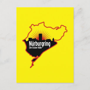 Nurburgring Nordschleife race track, Duitsland Briefkaart