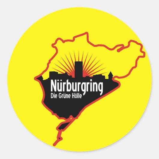 Nurburgring Nordschleife race track, Duitsland Ronde Sticker (Voorkant)
