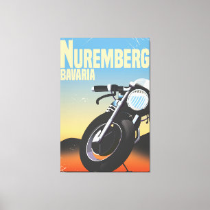 Nuremberg, Beieren Motorcycle vintage reisposte Canvas Afdruk