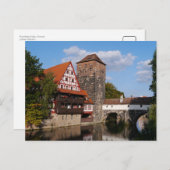 Nuremberg-brug, Duitsland Briefkaart (Voorkant / Achterkant)